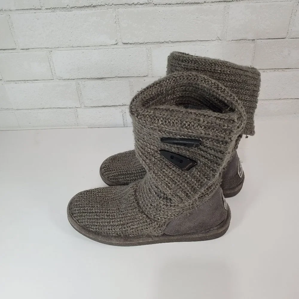 BearPaw gray sweater boots